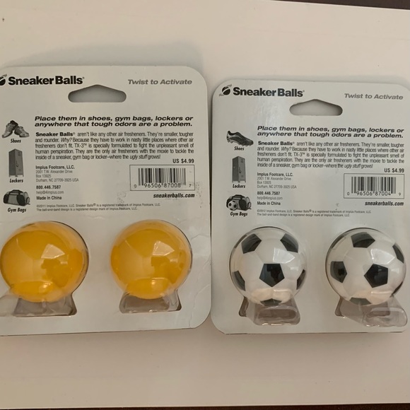 DEODORIZING Implus Footcare LLC Soccer & Smile Sneaker Odor Balls NWT for 1 PKG - Picture 6 of 9